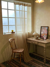 woody green stripe chiffon curtain (135x230cm/stick type)