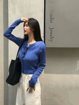 [BELLIDE MADE] ferry rib round knit cardigan