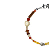 karen silver brown gemstone bracelet 