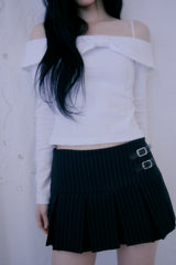 Plum Pleats Skirt (Black)