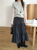 Banding check cancan skirt