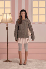 Toffee cable cardigan