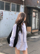 #Daily Overfit Stripe Shirt + Tie Set (2color)