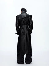 Deconstructed Croc Print Leather Trench