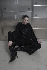 [MADE / unisex ] レザーロゴパッチスウェットシャツ