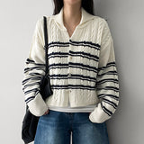 Bante  Sailor Collar Knitwear Cardigan