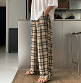 カイパーチュルクチェックパターンワイドフィットパンツ