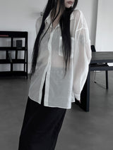 veil tencel シースルーシャツ (2color)