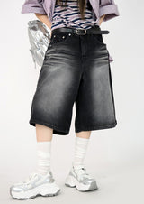 (UNISEX)ミッドナイトブラックバミューダショーツ