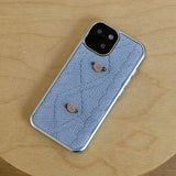 RIBBON ROSE KNIT EPOXY CASE _ BLUE