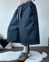 BASIC STITCH WIDE 7 8 ロングバミューダ 🖤💙2COLOR