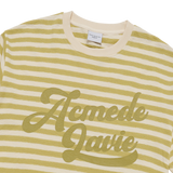 25SS ストライプロゴプリントショートスリーブTシャツ オリーブ