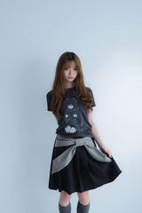 big ribbon skirt(black×grey)