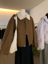 Boa Collar Short Blouson Jacket