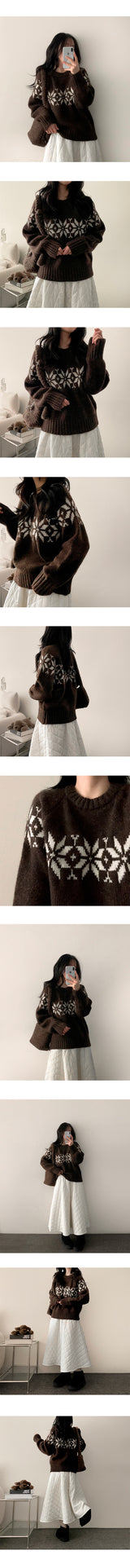 Yup Winter Snowflake Round Knitwear
