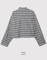 #レッドオータムチェッククロップシャツ (3color)