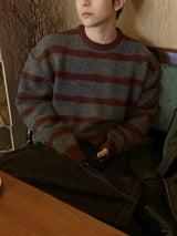 Cozy stripe brush knit