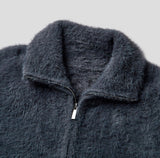 Neville two-way angora knit zip-up