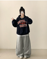Noah Lettering Point Casual Over Hoodie