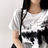 E-Tion lettering short-sleeved T-shirt
