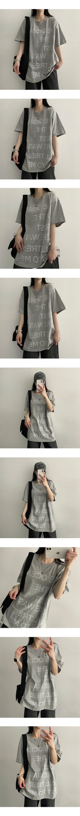 Here レタリング オーバーサイズ フィット 半袖 Tシャツ