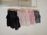 velvet cancan banding mini skirt