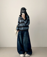 Beaded Dangara Snap Knit Hooded