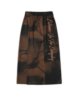 Embroidered Graphic Jersey Skirt _ BROWN