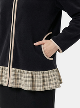 ブレイチェックレイヤードフーディジップアップ