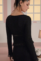 【即日発送】Vanilla lace cardigan - black