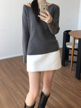 Rust Low-Rise Mini Skirt (2 colors)