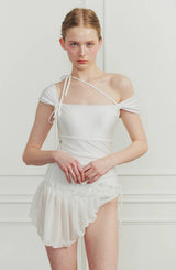 MEMORY WRAP SKIRT white
