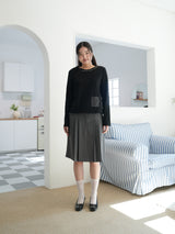 FRILL POCKET T (BLACK)