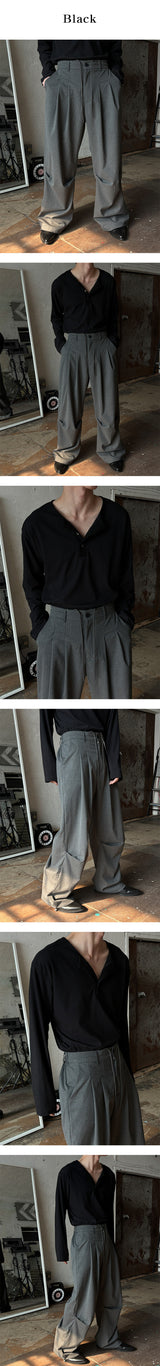 [Unisex] ストライプハーフバンドタックスラックス(2color)