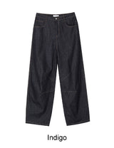 Medin Curved Linen Denim Pants
