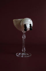 [925silver] Drop onyx earring