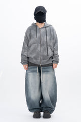 Voda Water Printing Zip-up