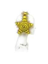Handmade Crochet Star Ear Muffs in Banana Latte Color （Yellow & Warm Latte Brown）