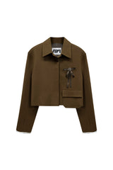 MILD CROP BLAZER / BROWN