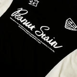 PEANUT STAIN - Active Duo Side Cursive Black Boxy Oversized Tshirt