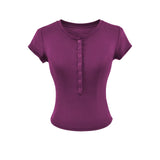 Lora Button Slim Tee