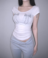 exy ribbon glitter tee (4colors)