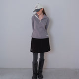 Melange Snap Knit Polar Tee