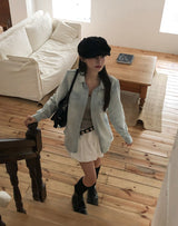 Icy Western Pocket Denim Shirt