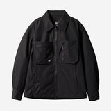 Poly Cotton Zip Shirts Jacket - BLACK