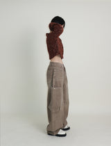 Square pocket balloon fit corduroy pants