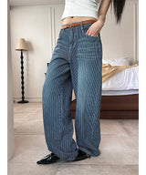 Wide stripe denim pants(2color)