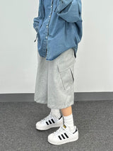 diagonal cargo bermuda pants