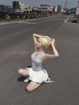 dot halter sleeveless