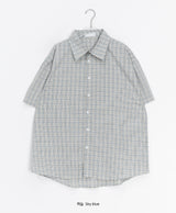 [unisex] Soche Cozy Check Loose Fit Short Sleeve Shirt
